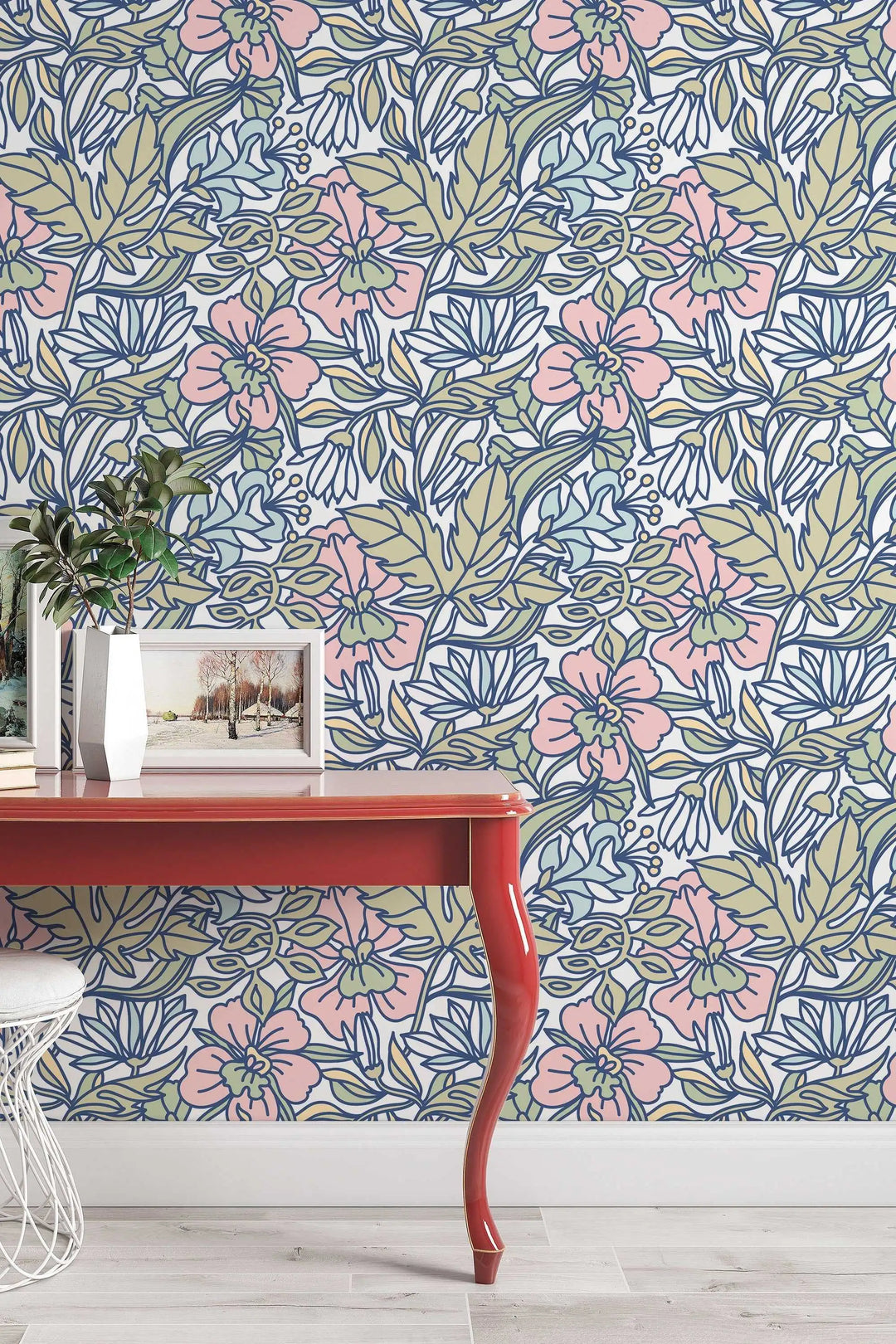 Cool abstract buds floral pattern wallpaper #3077