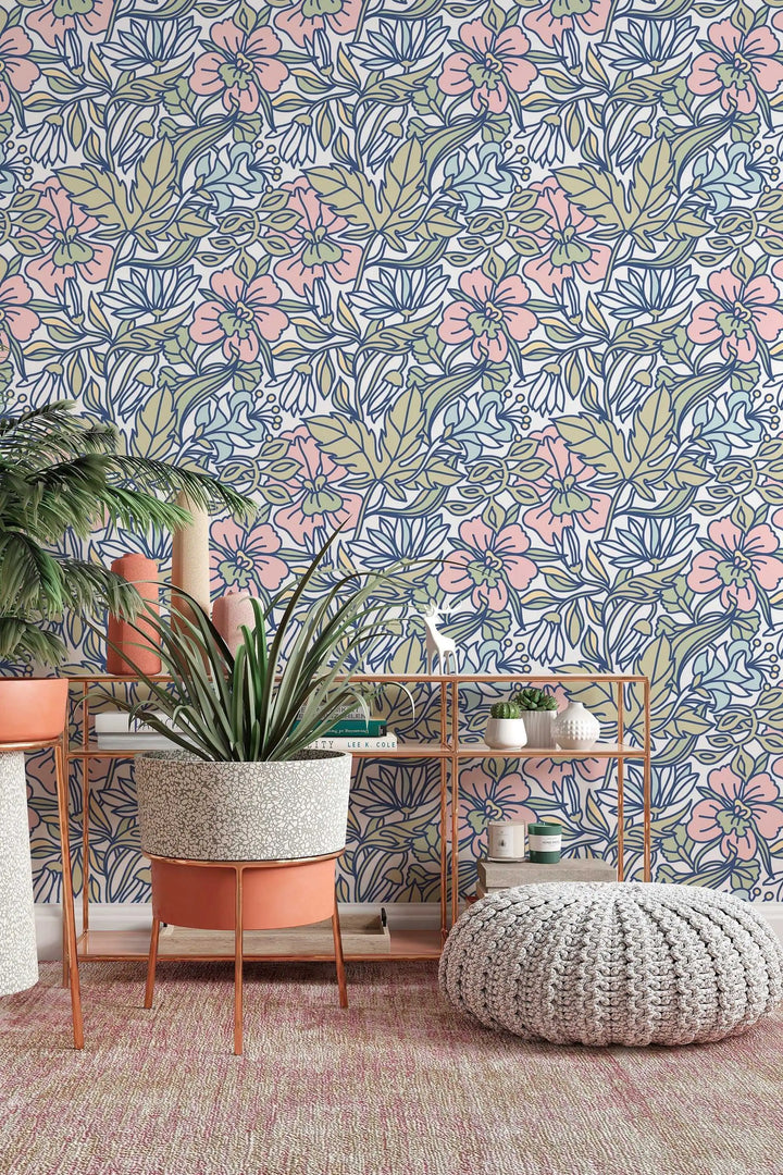 Cool abstract buds floral pattern wallpaper #3077