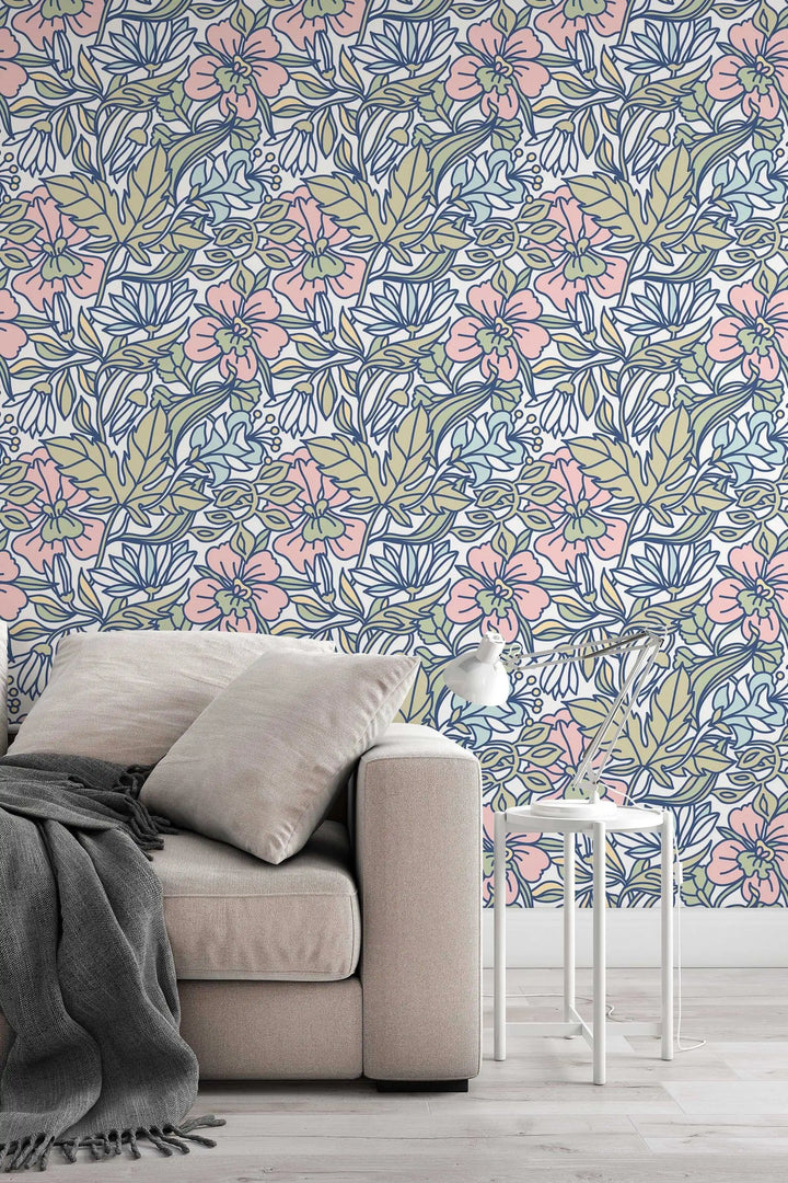 Cool abstract buds floral pattern wallpaper #3077