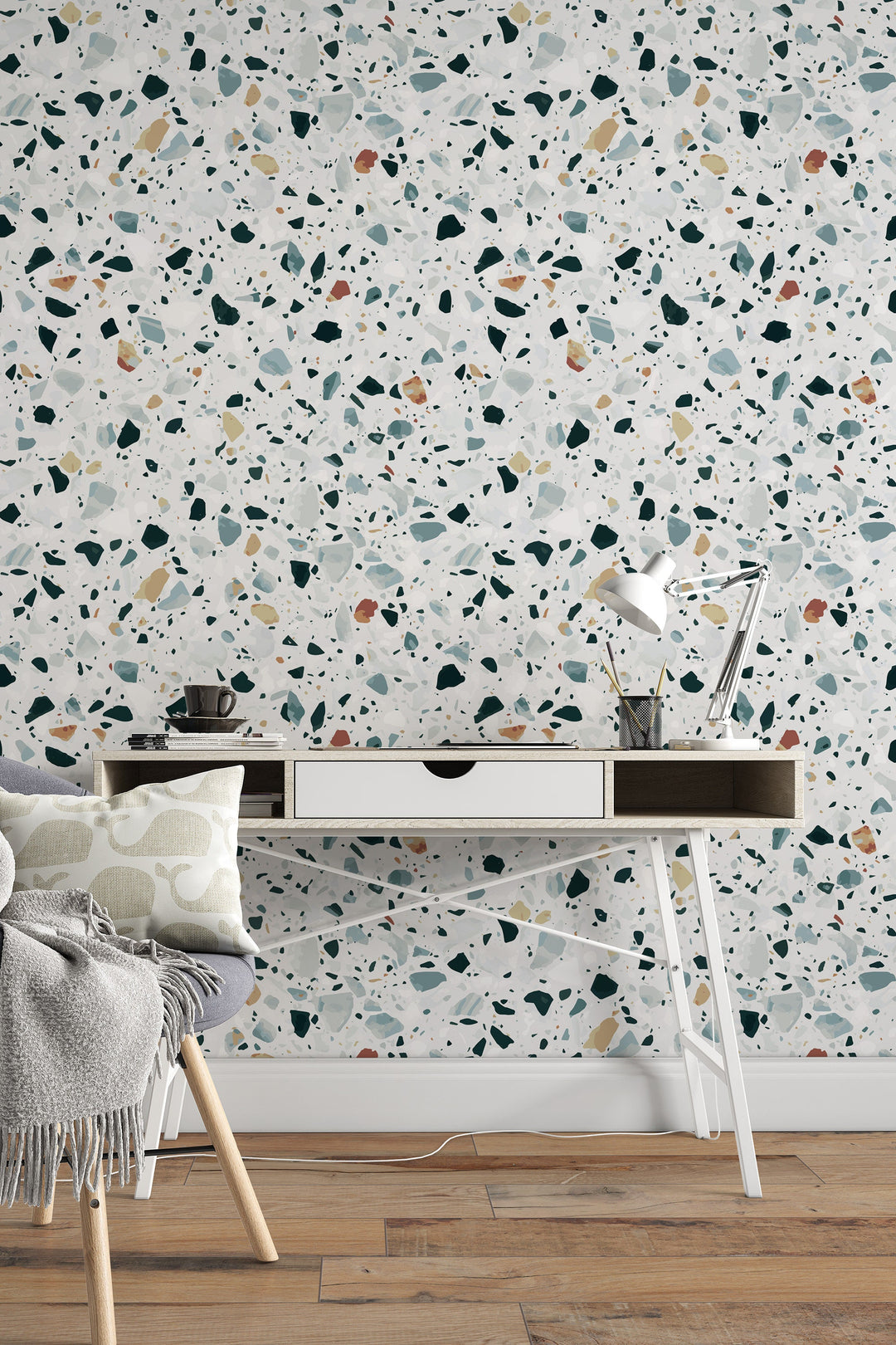Terrazzo Elegant Vinyl Wallpaper Rolls For Accent Walls 3421