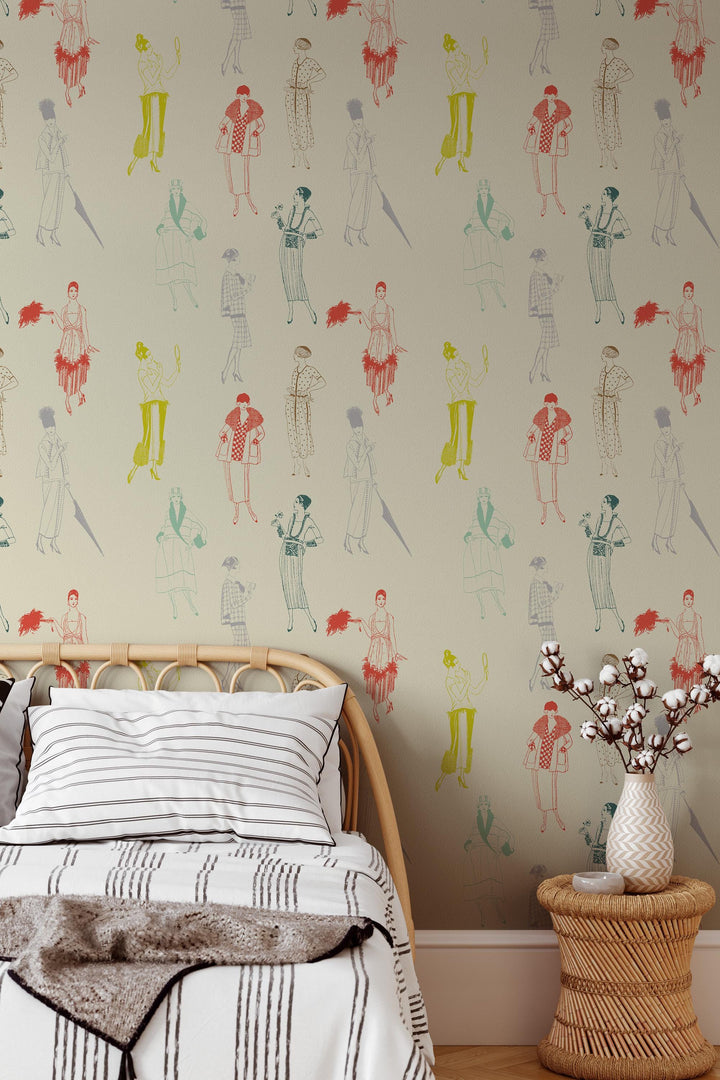 Vintage fashion wallpaper 1920s style #3722