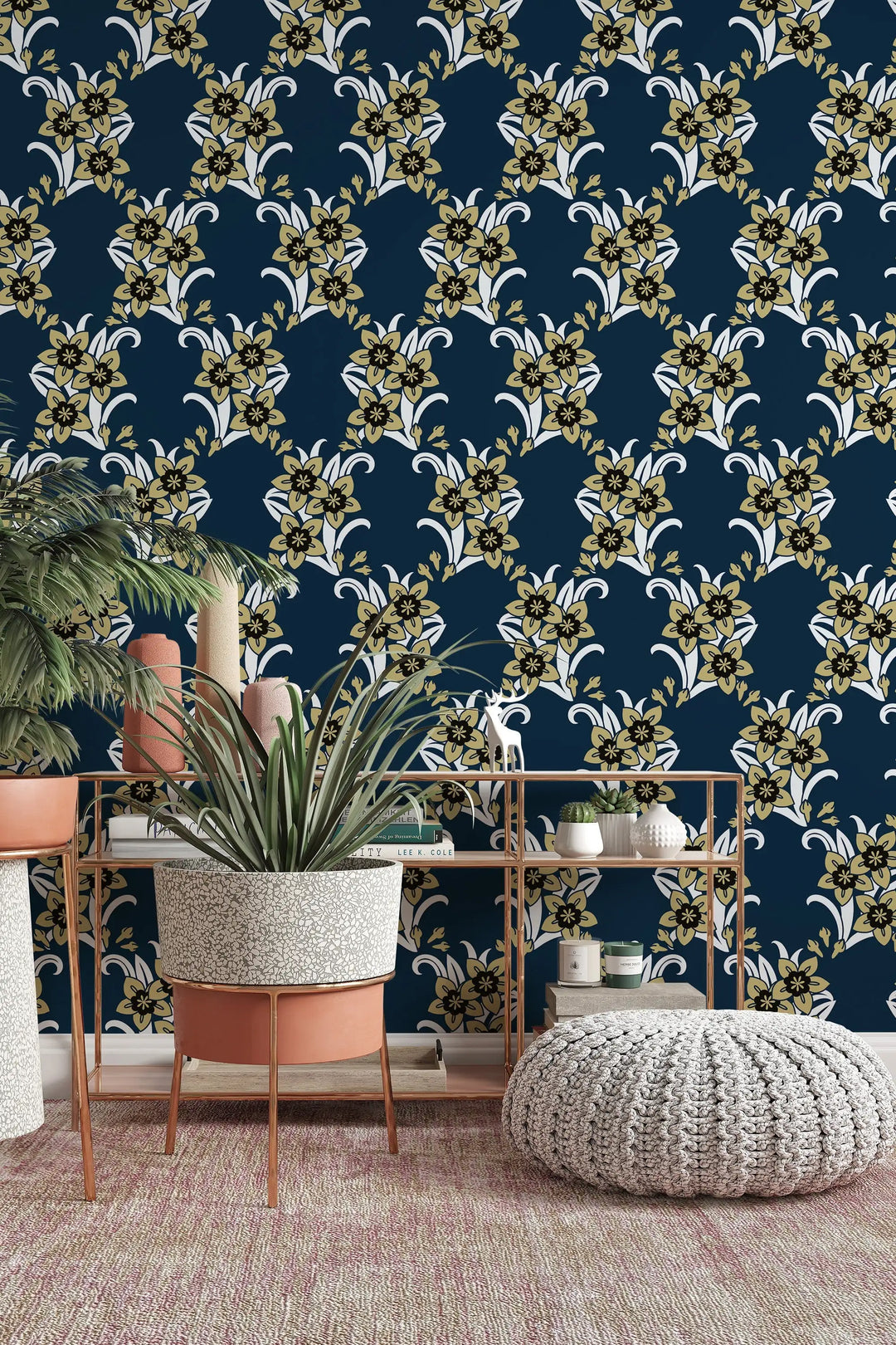 EXCLUSIVE Sunday flowers on navy background wallpaper #3222