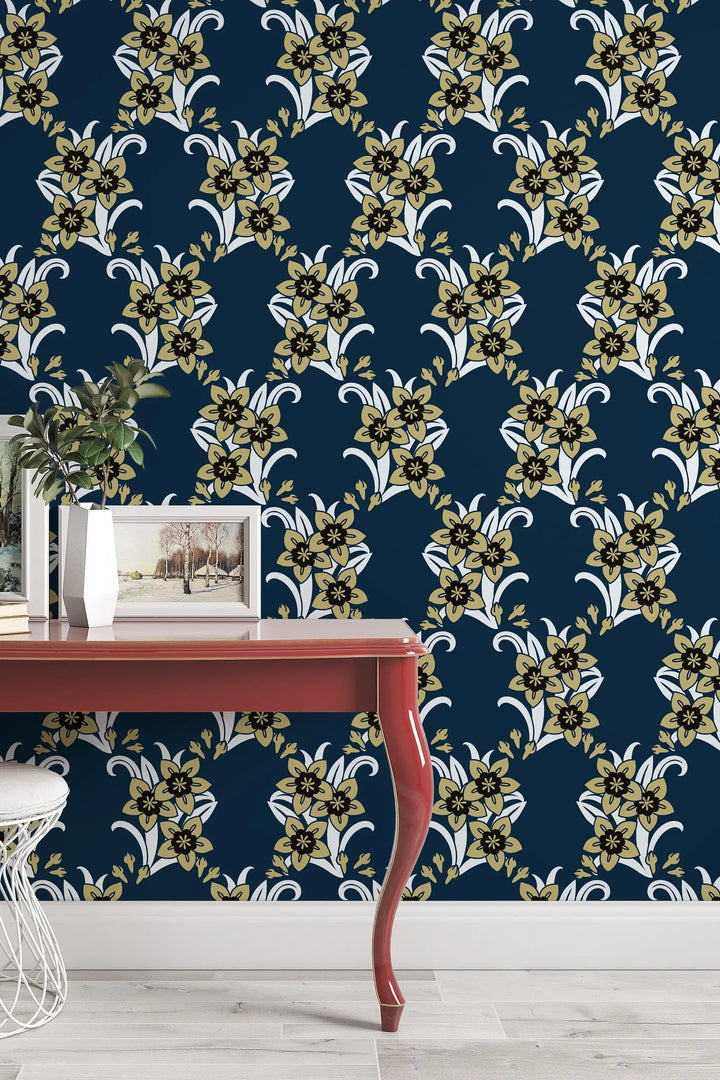 EXCLUSIVE Sunday flowers on navy background wallpaper #3222