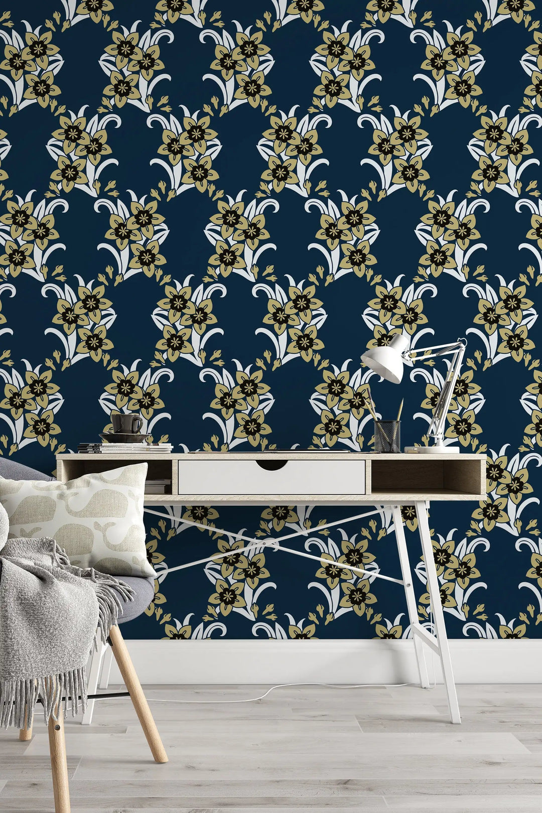 EXCLUSIVE Sunday flowers on navy background wallpaper #3222