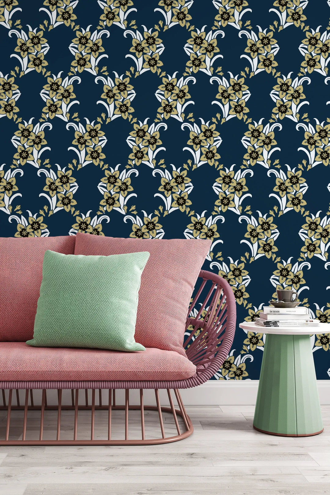 EXCLUSIVE Sunday flowers on navy background wallpaper #3222