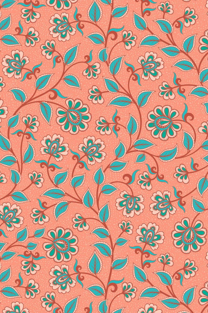 Floral ornament traditional wallpaper and peel and stick