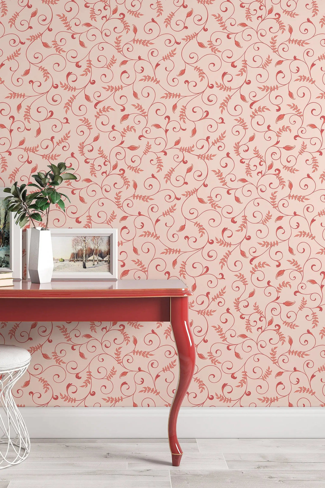 Floral ornament wall decor design wallpaper #3132