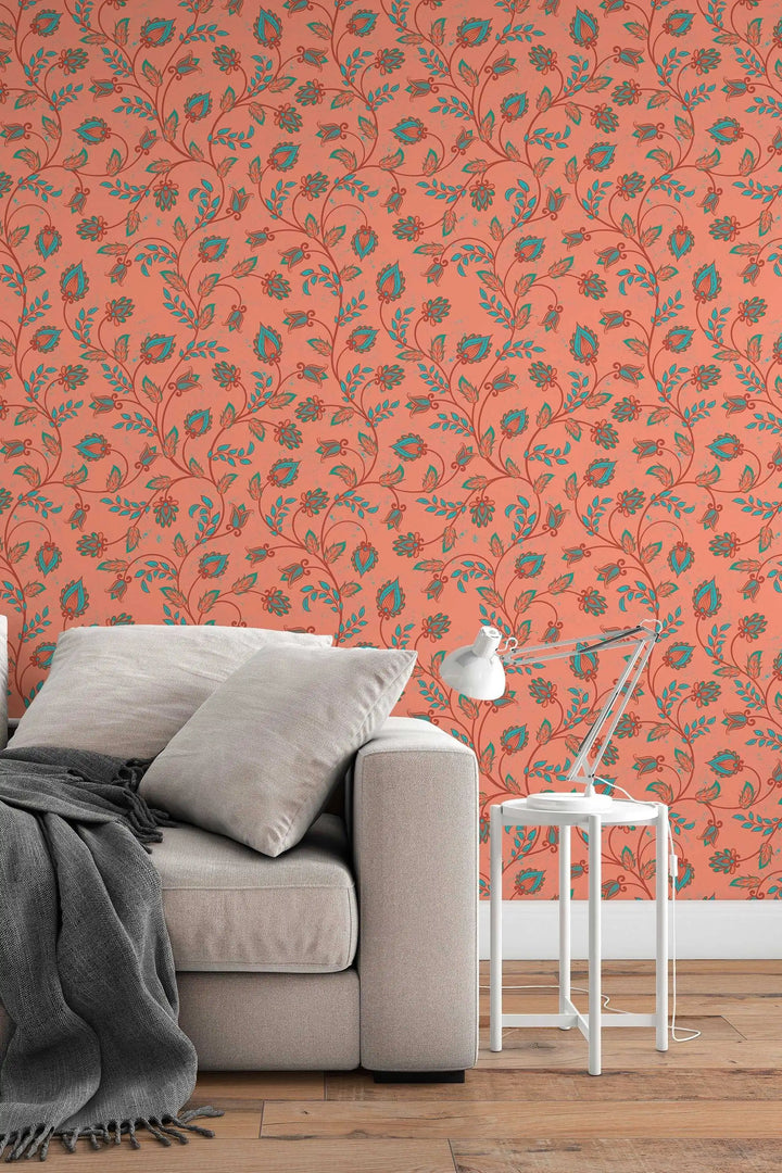 Floral ornament wallpaper wall decor design #3125