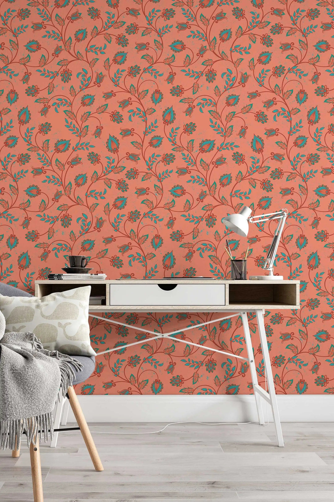 Floral ornament wallpaper wall decor design #3125