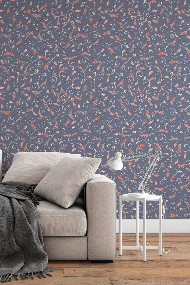 Floral style peel and stick wallpaper wall decor