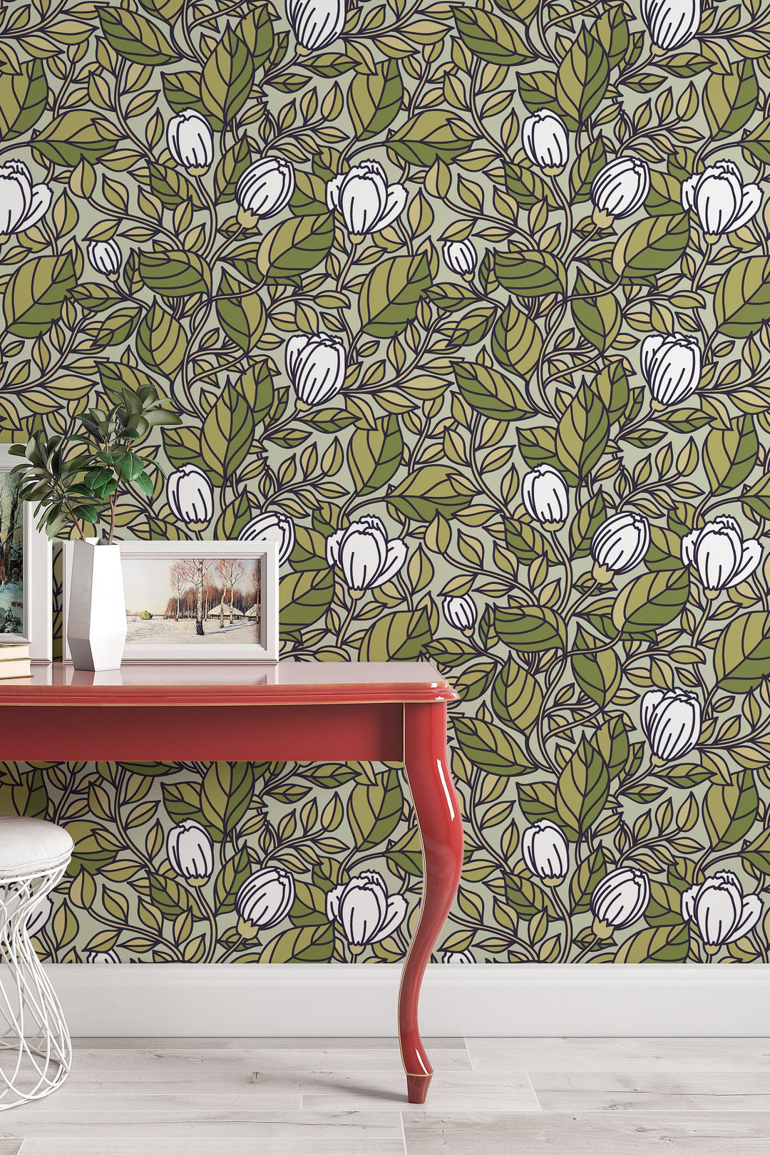 Buds Floral Wallpaper - Design 3058