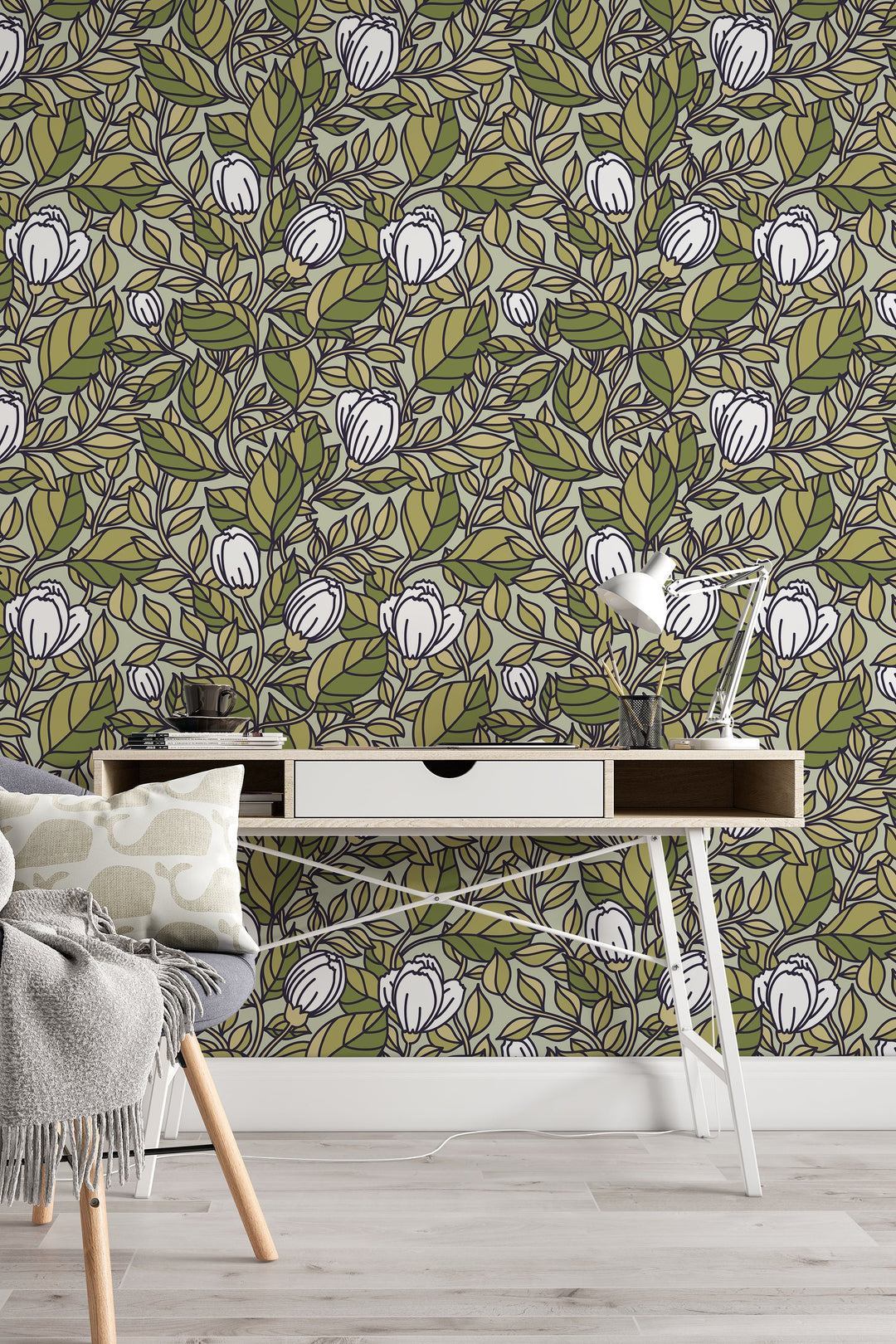 Buds Floral Wallpaper - Design 3058