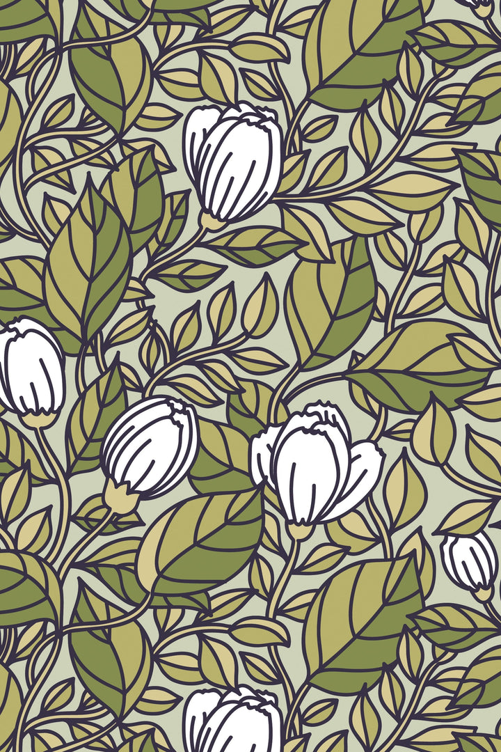 Buds Floral Wallpaper - Design 3058