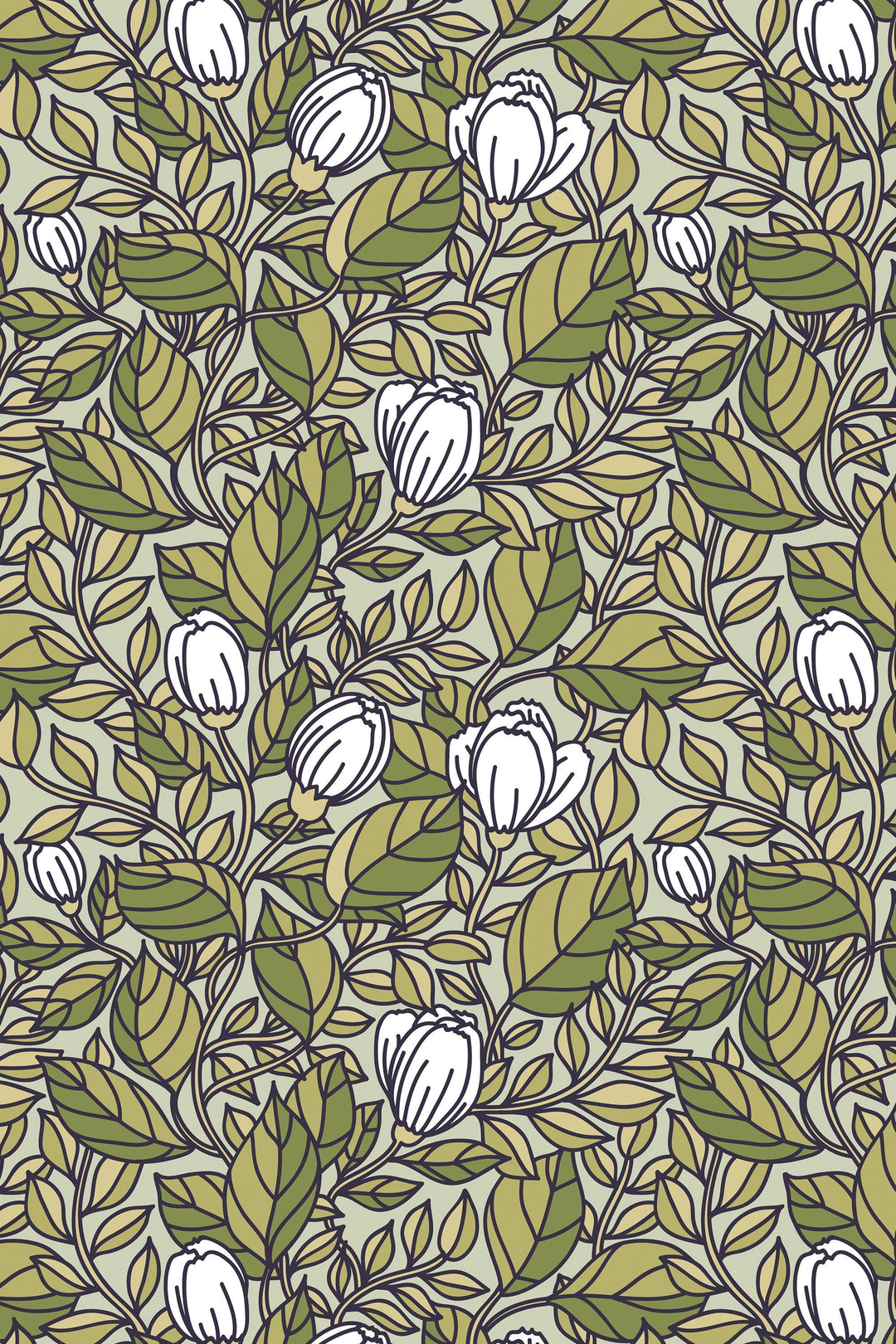 Buds Floral Wallpaper - Design 3058