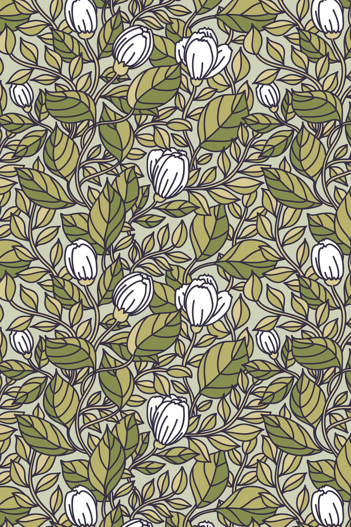Buds Floral Wallpaper - Design 3058