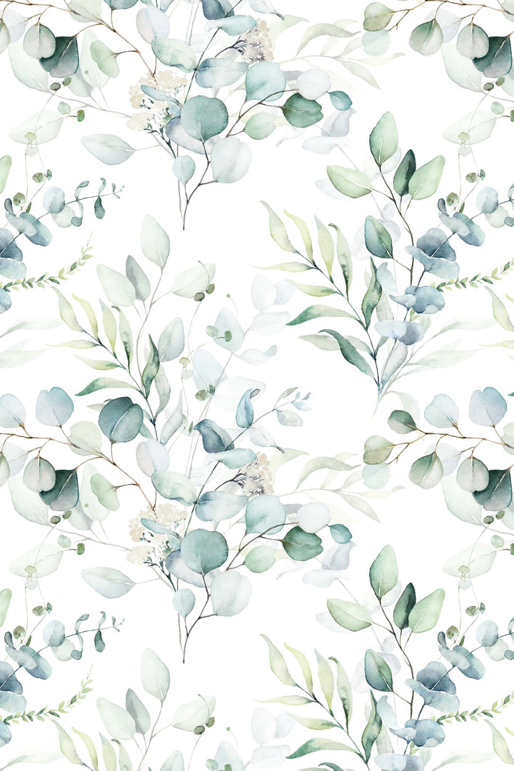 Peel Stick Wallpaper - Boho Eucalyptus Leaf Textured Removable Wall Covering 3307
