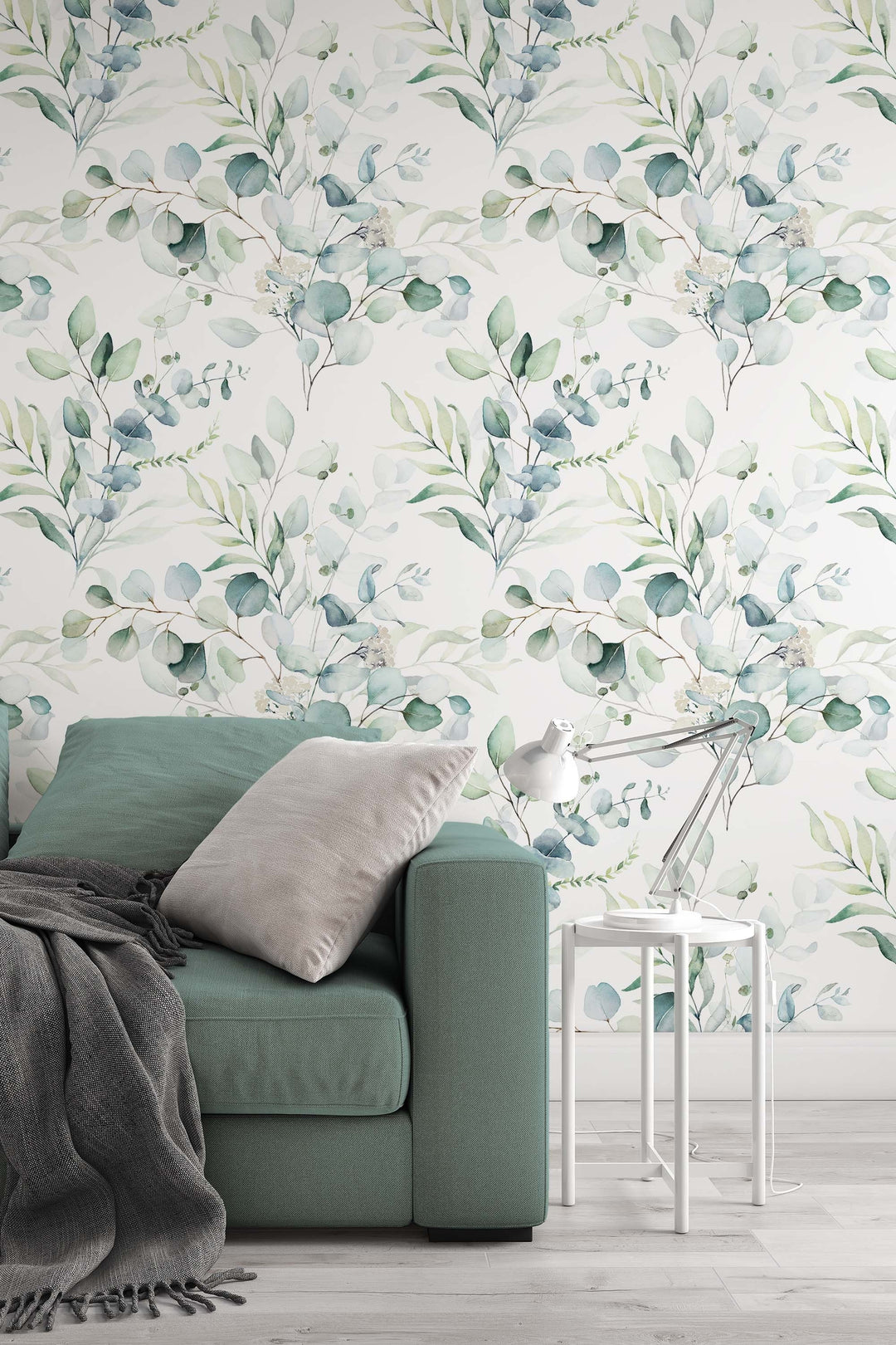 Peel Stick Wallpaper - Boho Eucalyptus Leaf Textured Removable Wall Covering 3307