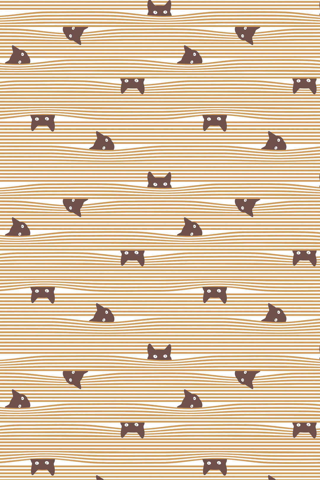 Cats are hiding Retro Wallpaper - Peel & Stick Wallpaper - Removable Self Adhesive and Traditional wallpaper 3530