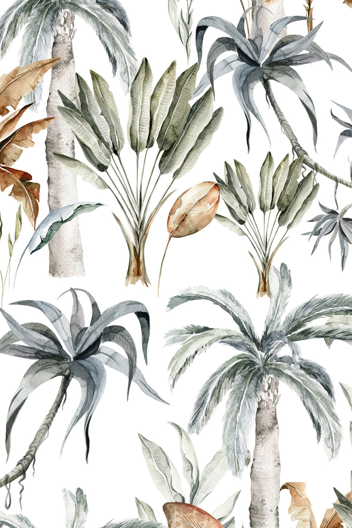 Palm leaves wallpaper Peel and Stick Traditional Canvas