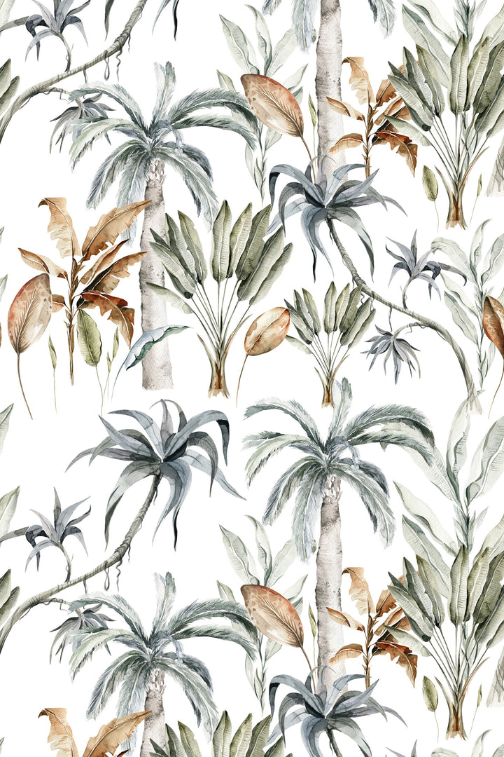 Palm leaves wallpaper Peel and Stick Traditional Canvas