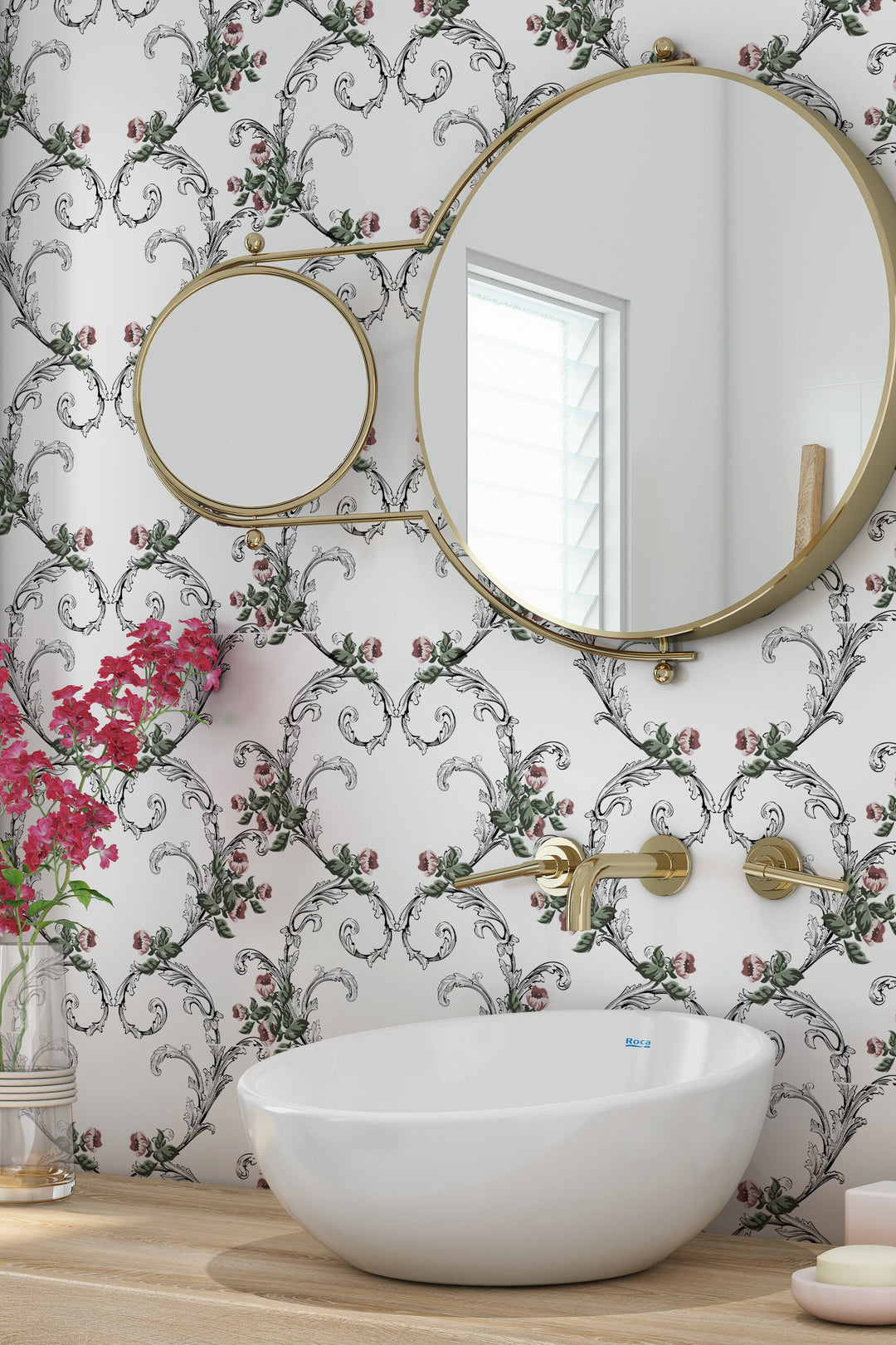 Toile wallpaper, chinoiserie wall  - Peel and stick wallpaper, Removable , traditional wallpaper -  #3573