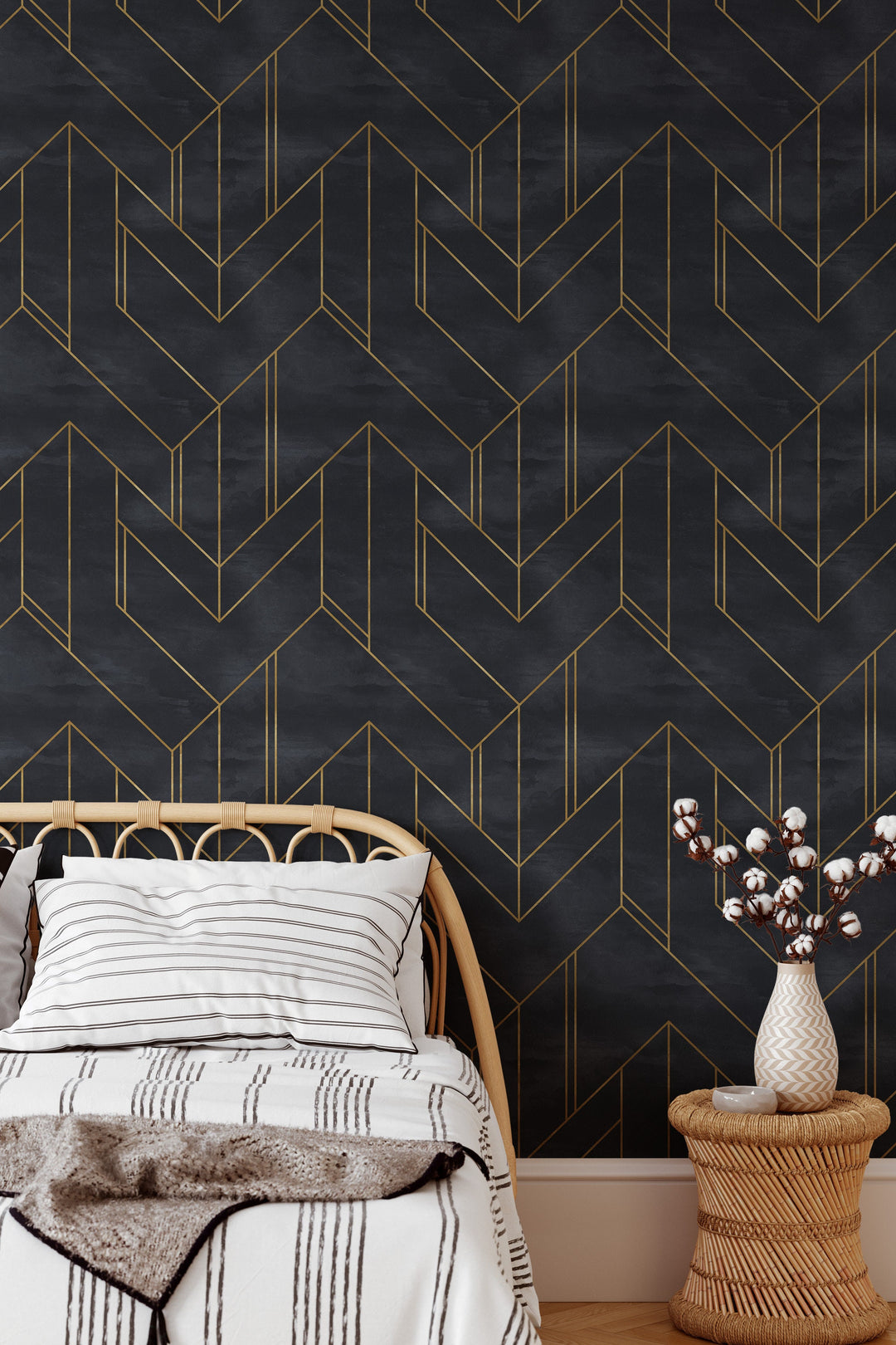 Art deco design dark background - Peel and stick wallpaper