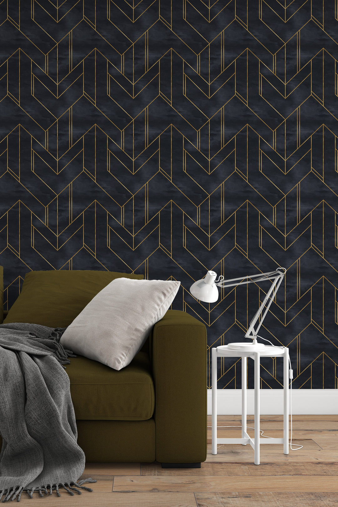 Art deco design dark background - Peel and stick wallpaper