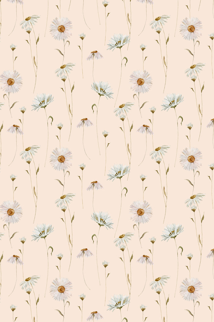 Botanical wallpaper Wildflowers on a light background Peel