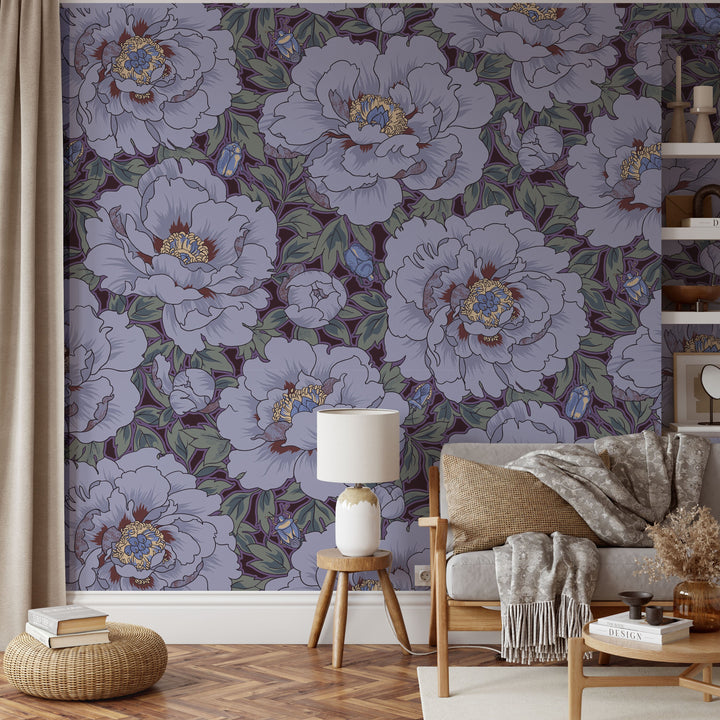 Peony Bouquet Bugs and Beetles Murals Wallpaper 6003