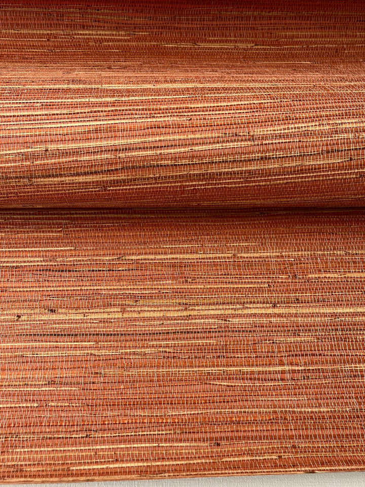 Natural Grasscloth Hemp Wallpaper mahogany red-brown 41007