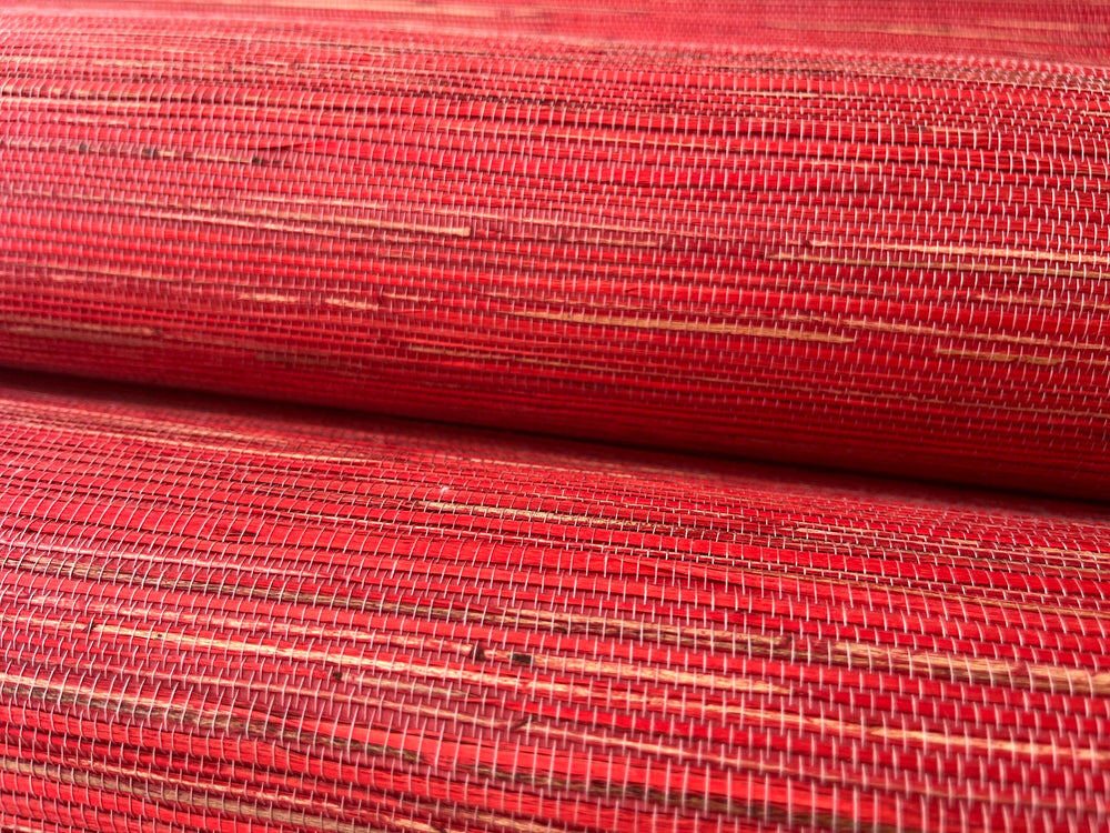 Natural Grasscloth Hemp Wallpaper - Red wallpaper - Natural - 41064