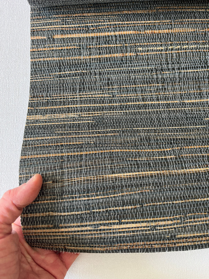 Natural Grasscloth Hemp Wallpaper matte gray-brown 41065