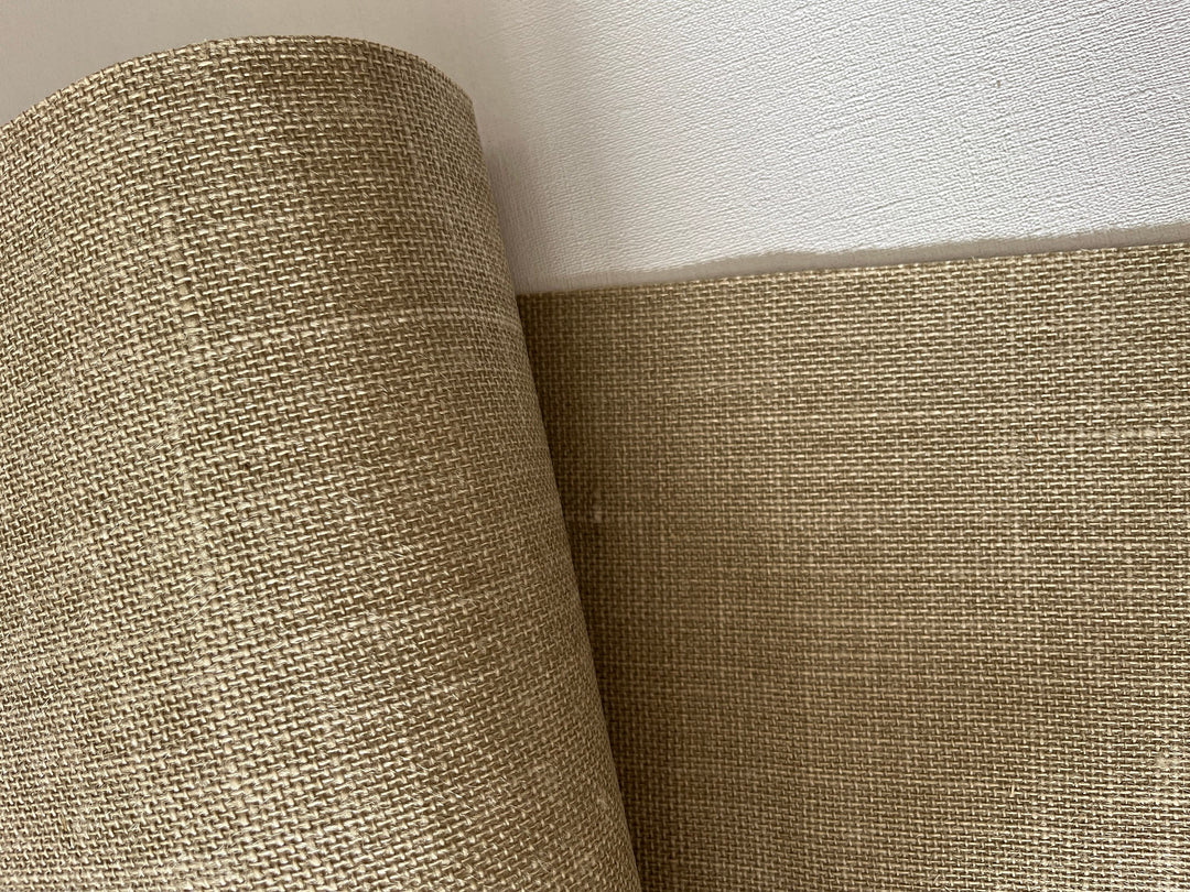 Natural Washed Jute Wallpaper Natural fibers in gray-beige color 45108