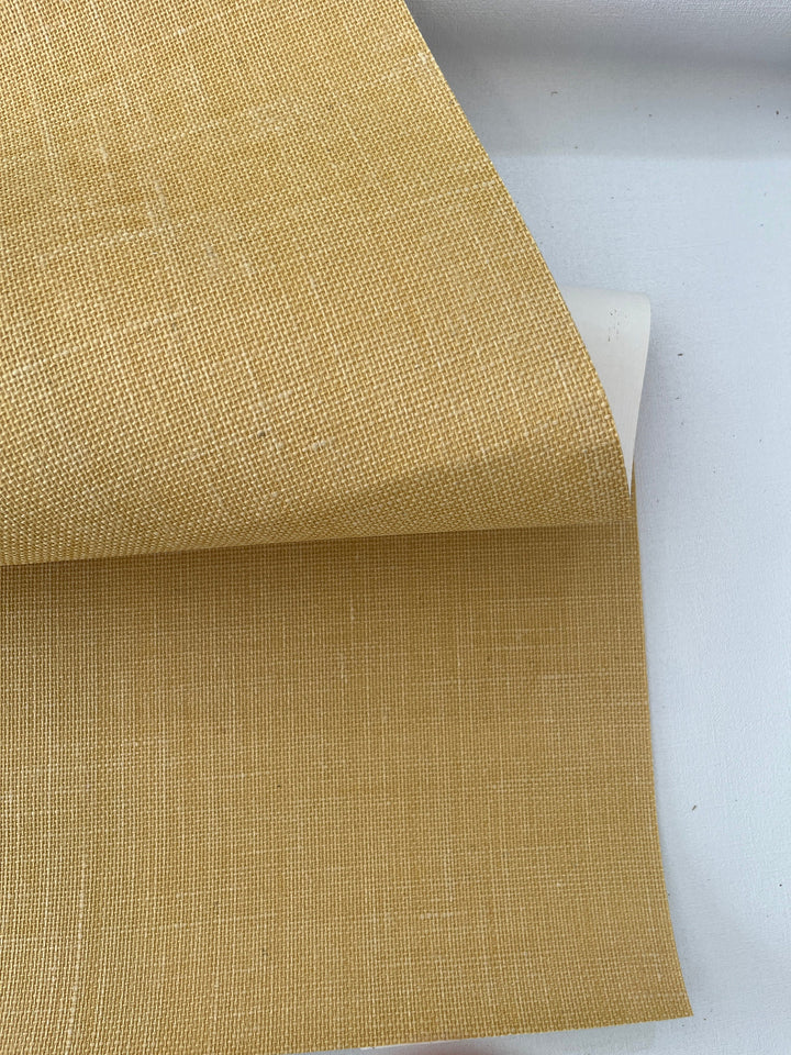 Natural Washed Jute Wallpaper fibers in matte yellow 45107