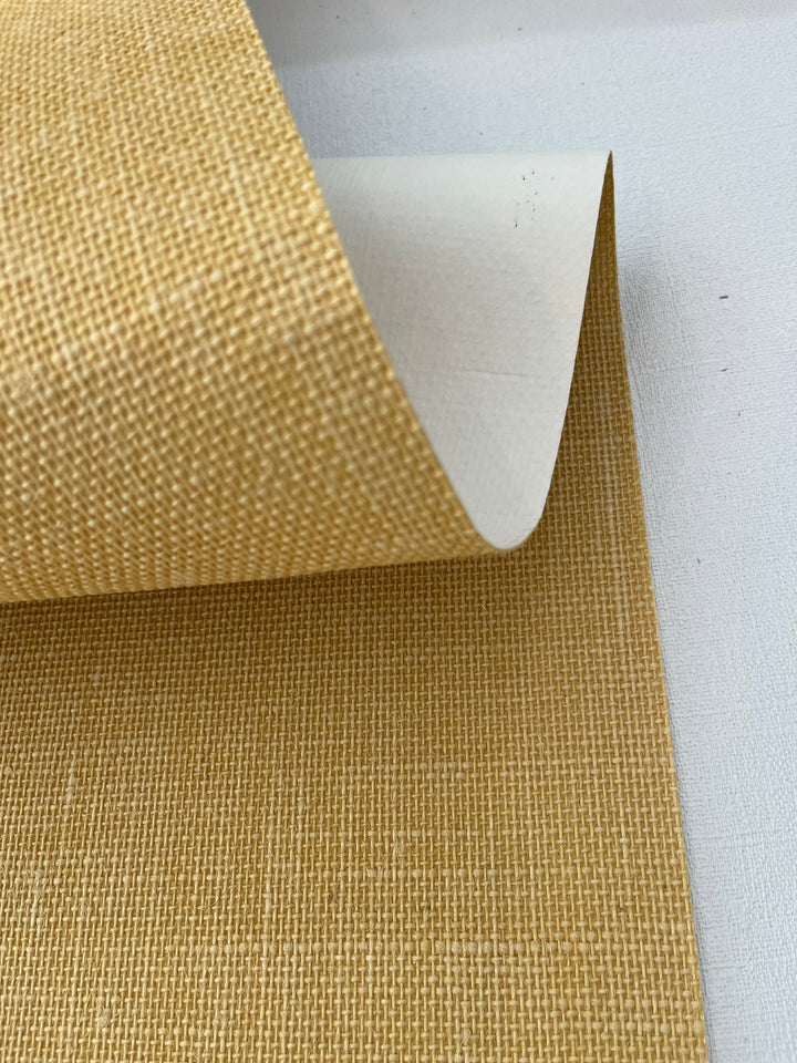 Natural Washed Jute Wallpaper fibers in matte yellow 45107