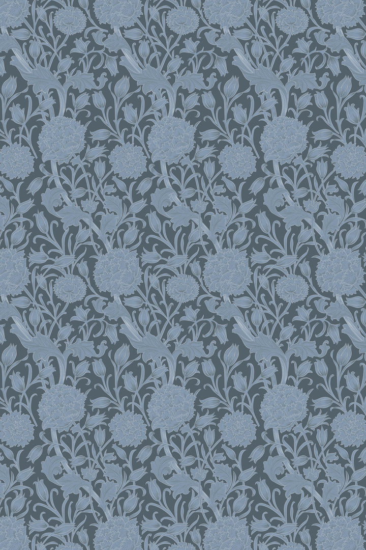 William Morris blue wallpaper Peel and Stick - Traditional Wallpaper #3654