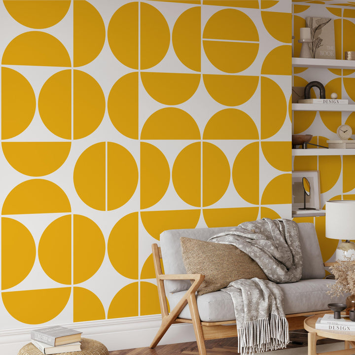 Mid Century wallpaper Half moon 3659