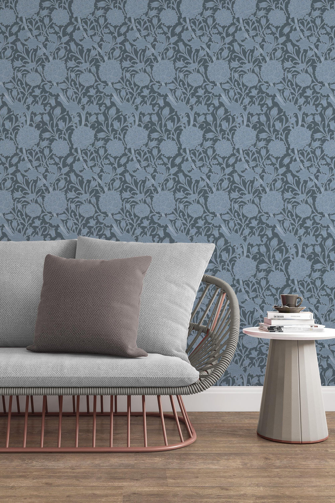 William Morris blue wallpaper Peel and Stick - Traditional Wallpaper #3654