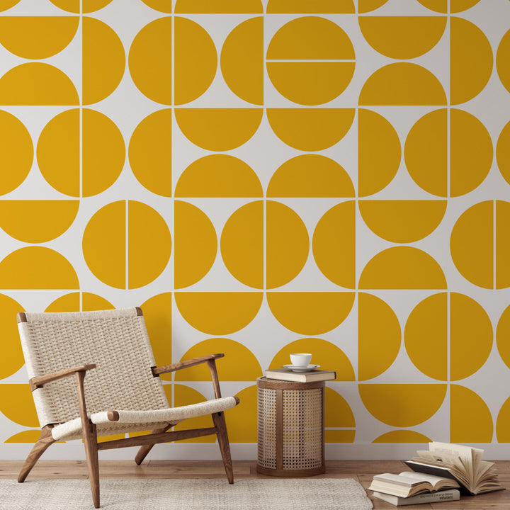 Mid Century wallpaper Half moon 3659