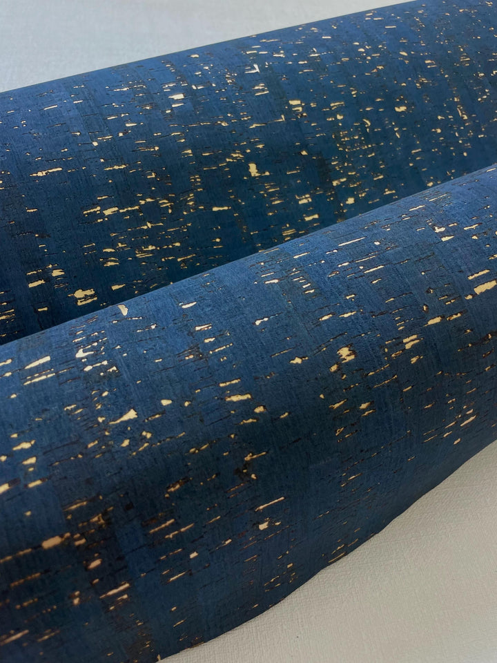 Natural Cork wallpaper dark blue wallpaper with gold streaks Grasscloth Unpasted Traditional Wallpaper 48355