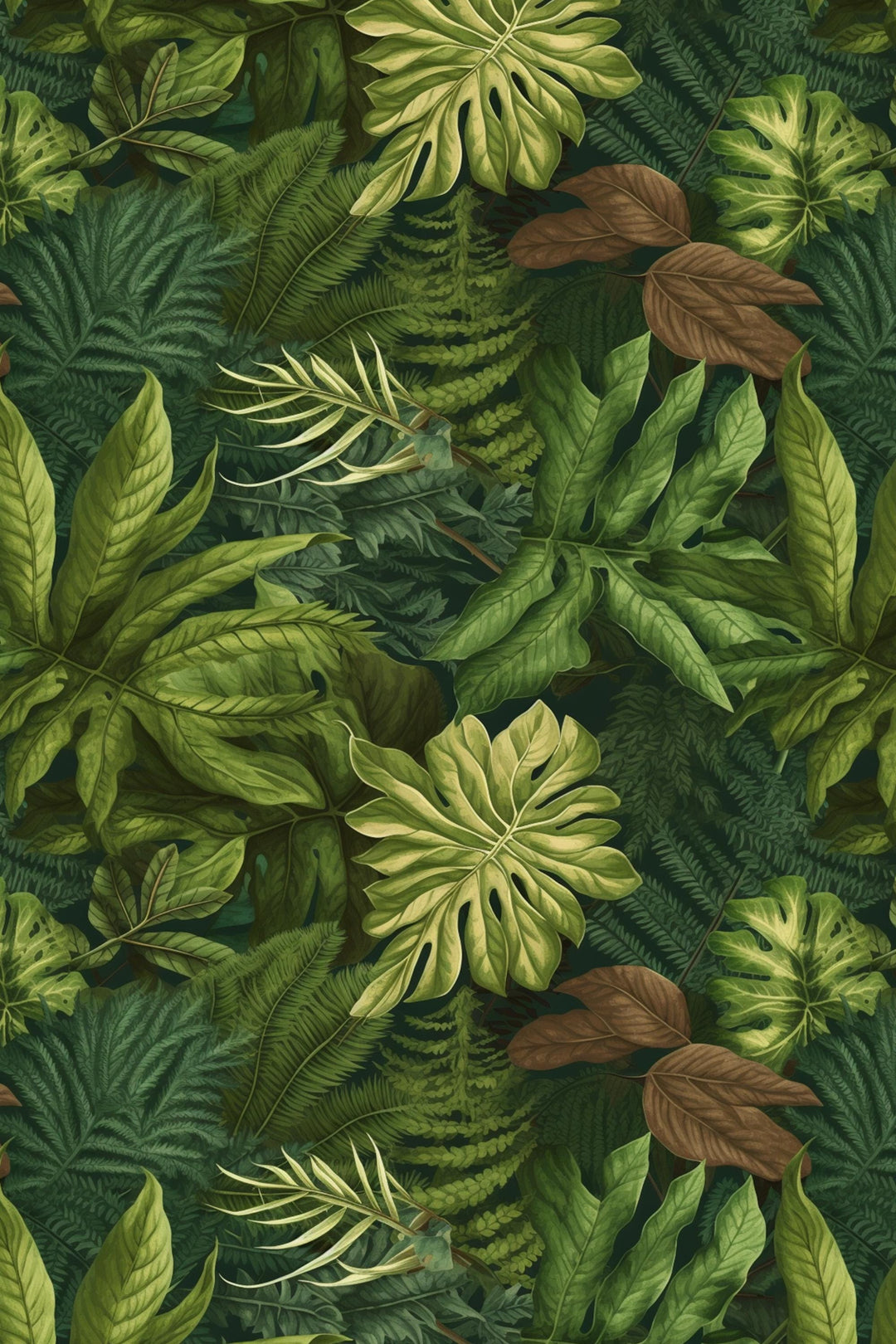 Botanical Wallpaper,  Peel and Stick |Traditional Wallpaper, Leaves Wallpaper 3670