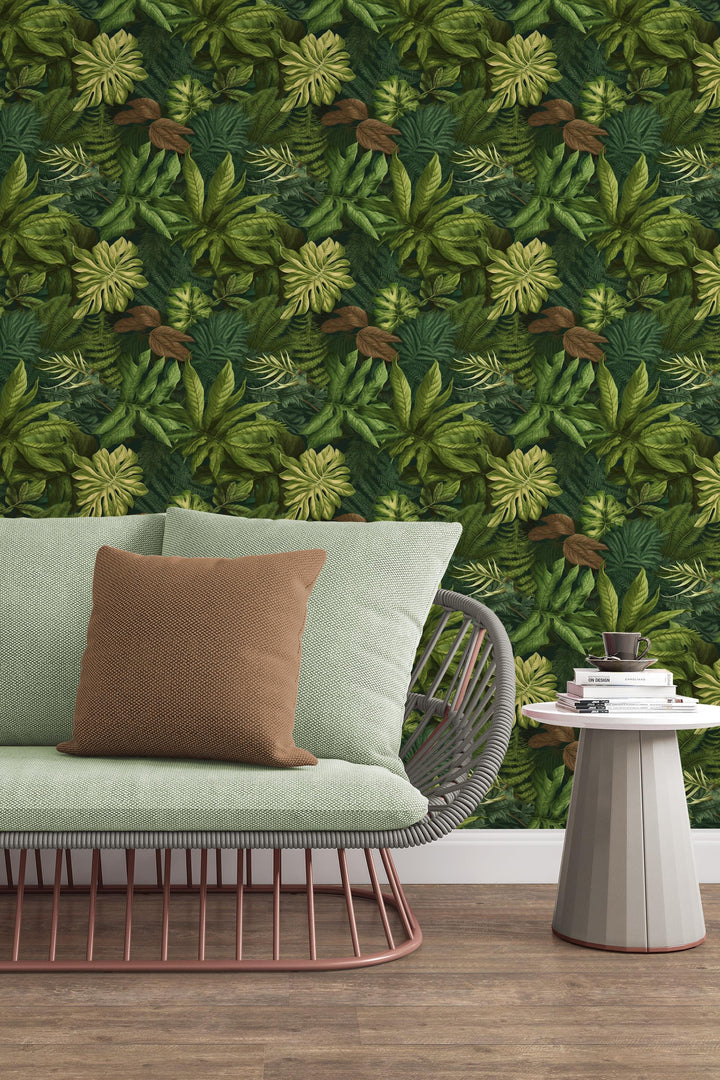 Botanical Wallpaper,  Peel and Stick |Traditional Wallpaper, Leaves Wallpaper 3670