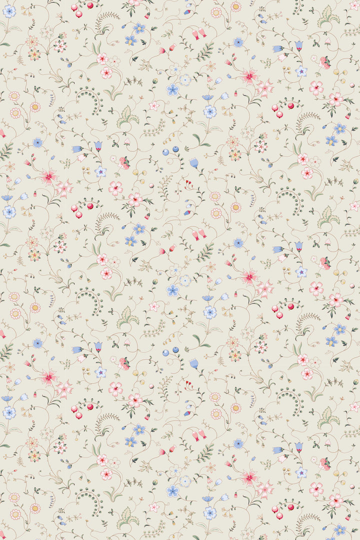 Tiny wildflowers wallpaper, Lait background - Peel and Stick wallpaper, Traditional Canvas 3683