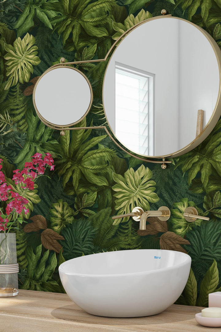 Botanical Wallpaper,  Peel and Stick |Traditional Wallpaper, Leaves Wallpaper 3670