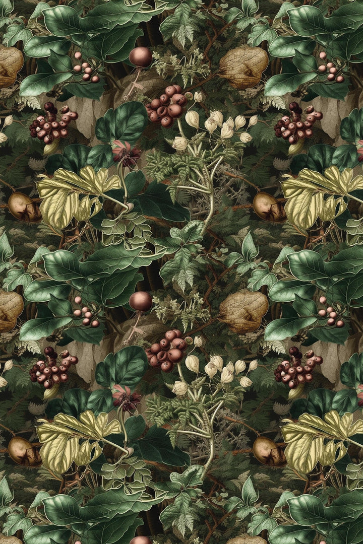 Botanical Wallpaper,  Peel and Stick |Traditional Wallpaper, Leaves Wallpaper 3675