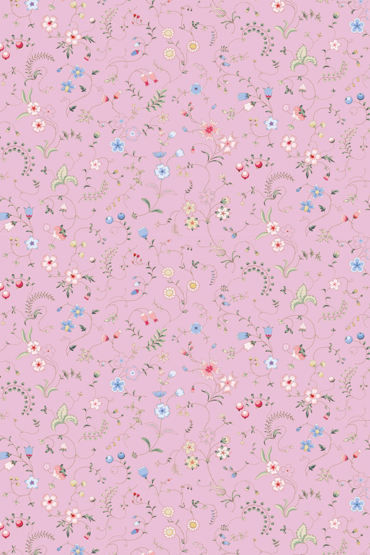 EXCLUSIVE PATTERNS - Mixed herbs on pink Peel & Stick wallpaper - Removable Self Adhesive and traditional wallpaper #3679