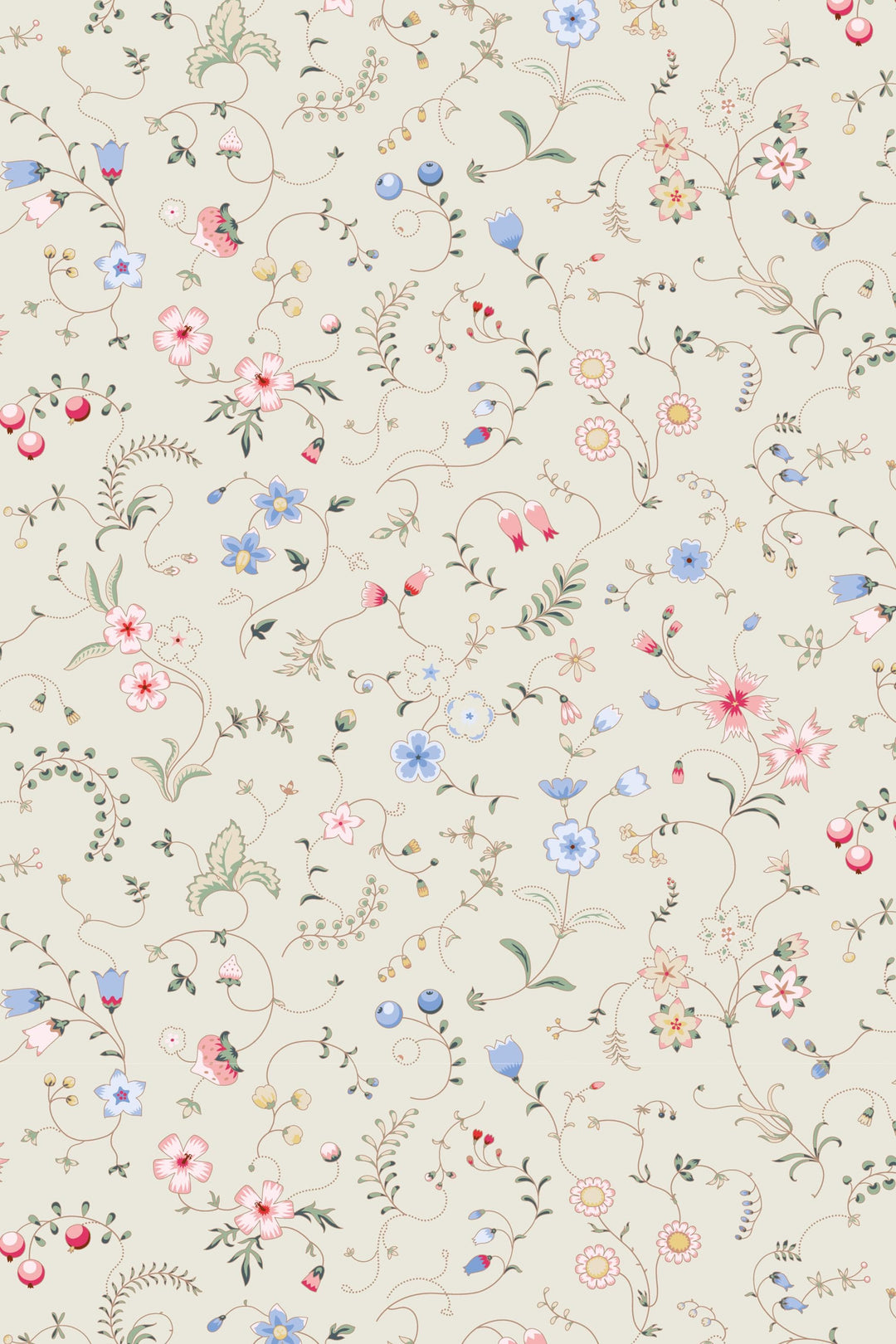 Tiny wildflowers wallpaper, Lait background - Peel and Stick wallpaper, Traditional Canvas 3683