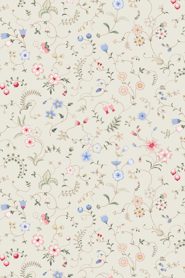 Tiny wildflowers wallpaper, Lait background - Peel and Stick wallpaper, Traditional Canvas 3683