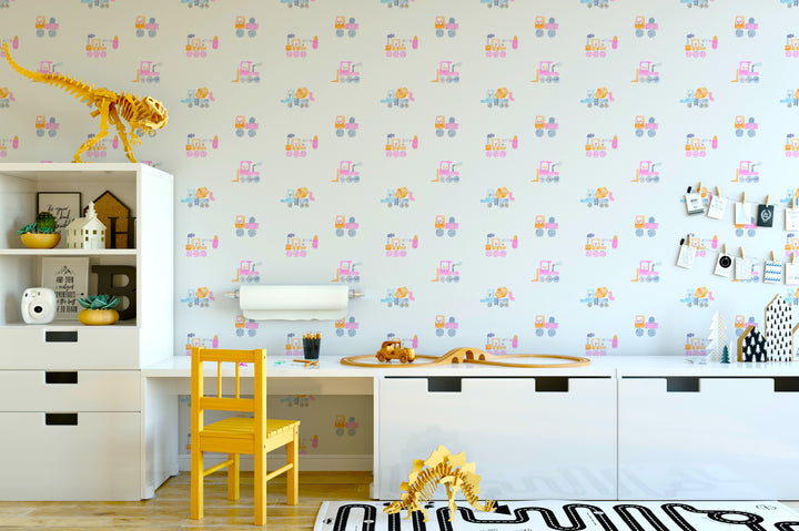 Kids Cars Wallpaper – Playful Nursery Pattern 3627