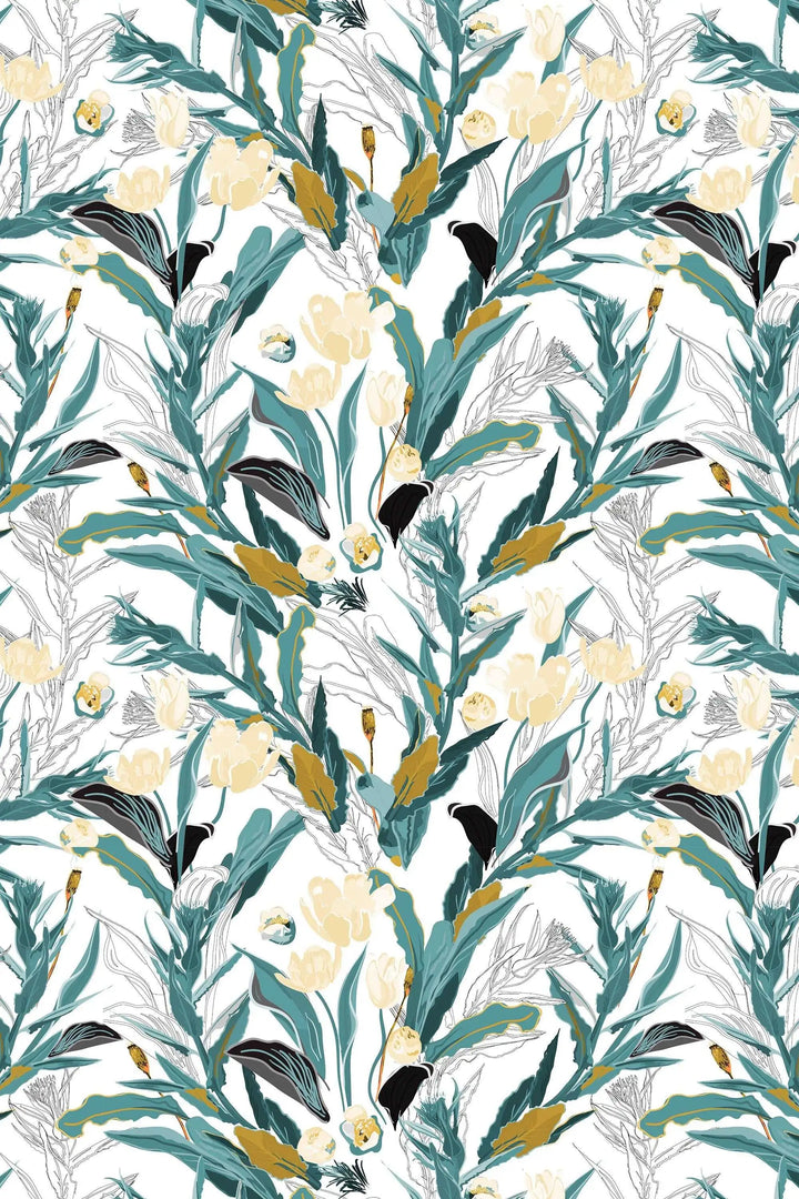 Pattern tulip cream wallpaper #3115 - 2334